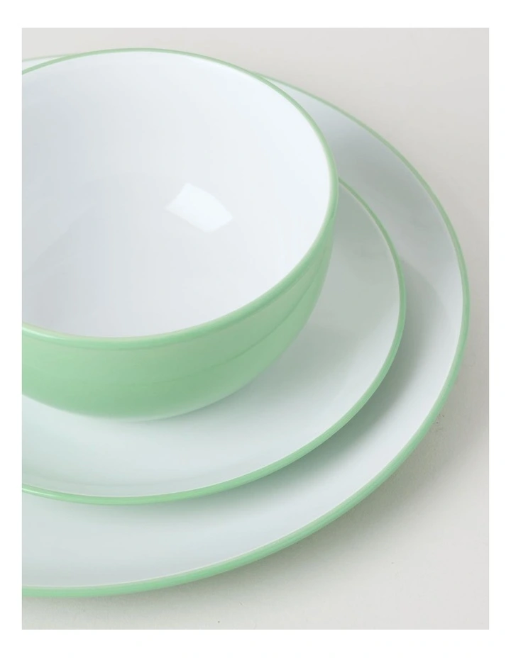 Two Tone 12pc Dinner Set in Green image 7