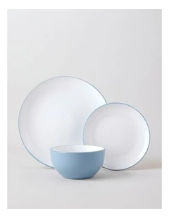Two Tone 12pc Dinner Set in Blue