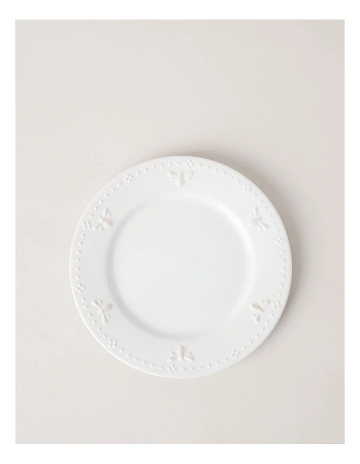 Embossed Honey Bee 12pc Dinner Set in White image 4