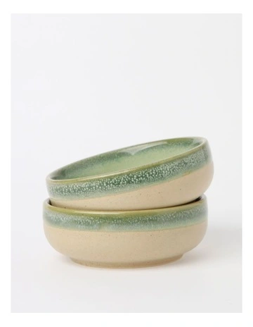 Esperance Celadon Wiped Edge Tapas Bowls Set of 4 in Green