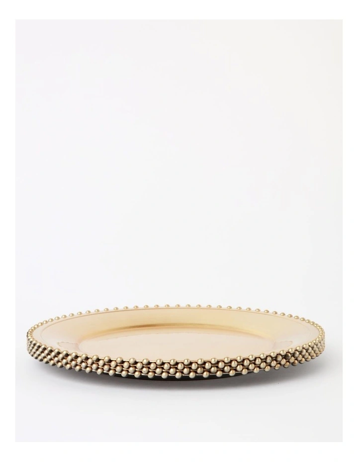 Heirloom Beaded Edge Charger Plate Set of 4 in Gold image 1