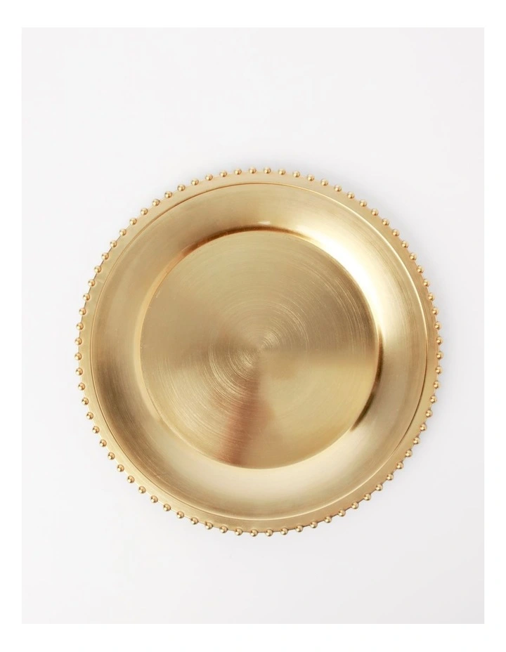 Heirloom Beaded Edge Charger Plate Set of 4 in Gold image 2
