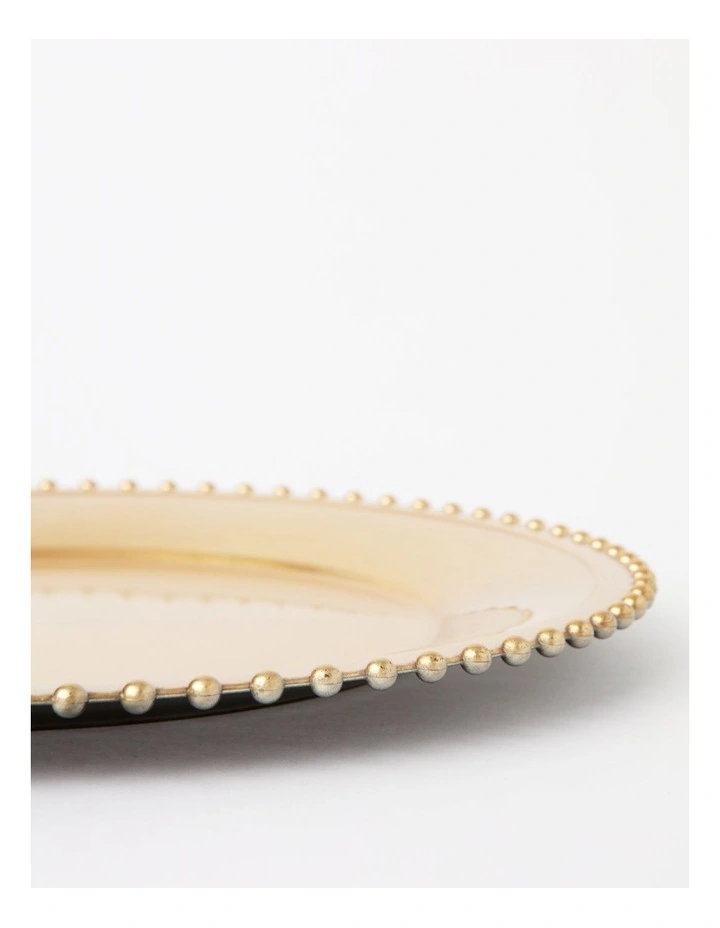 Heirloom Beaded Edge Charger Plate Set of 4 in Gold image 4