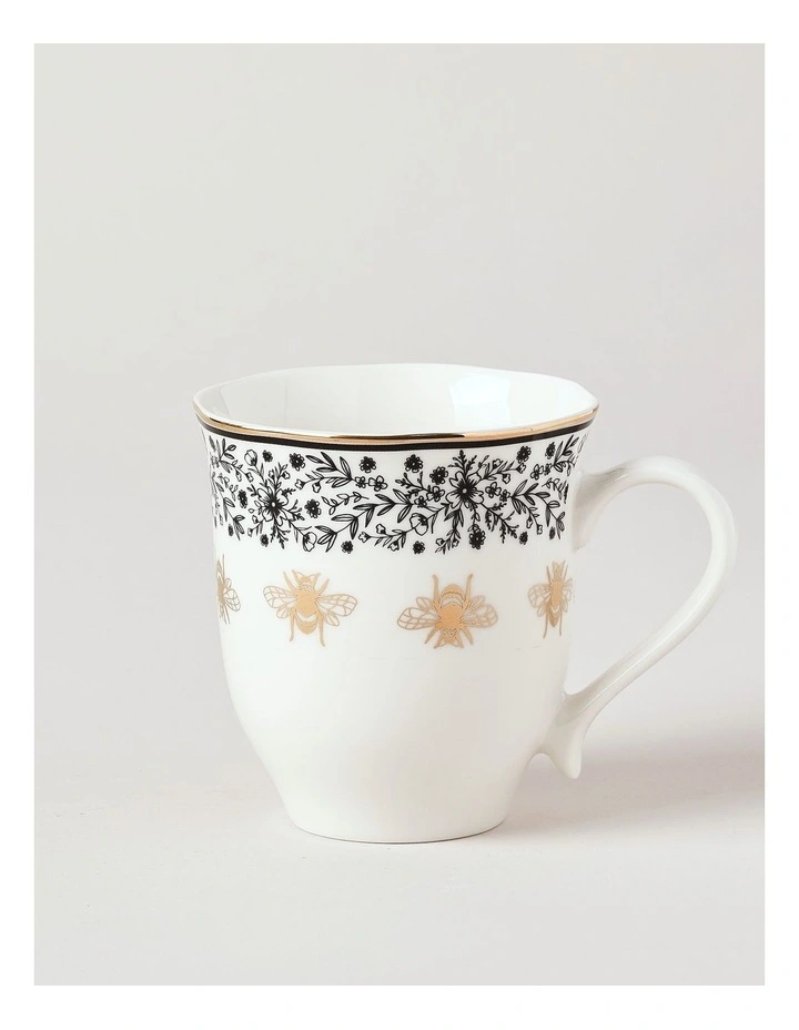 Honey Bee Mug Set of 2 in Black/Gold image 4