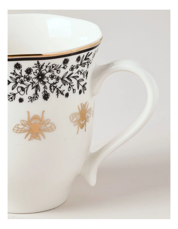 Honey Bee Mug Set of 2 in Black/Gold image 6