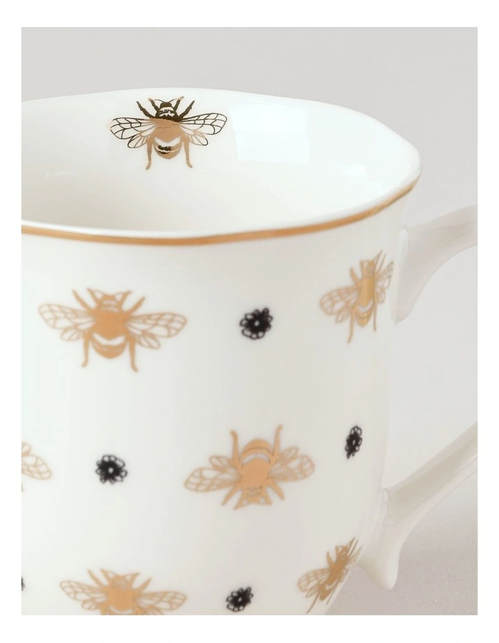 Honey Bee Mug Set of 2 in Black/Gold image 7