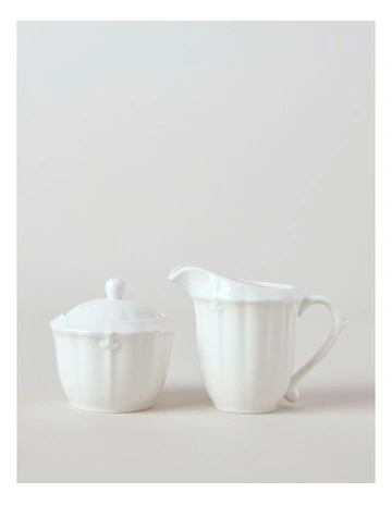 Bella Sugar & Creamer Set in White