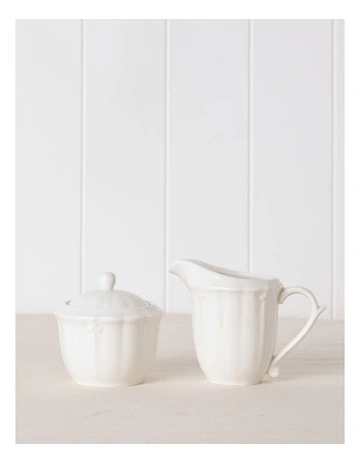 Bella Sugar & Creamer Set in White