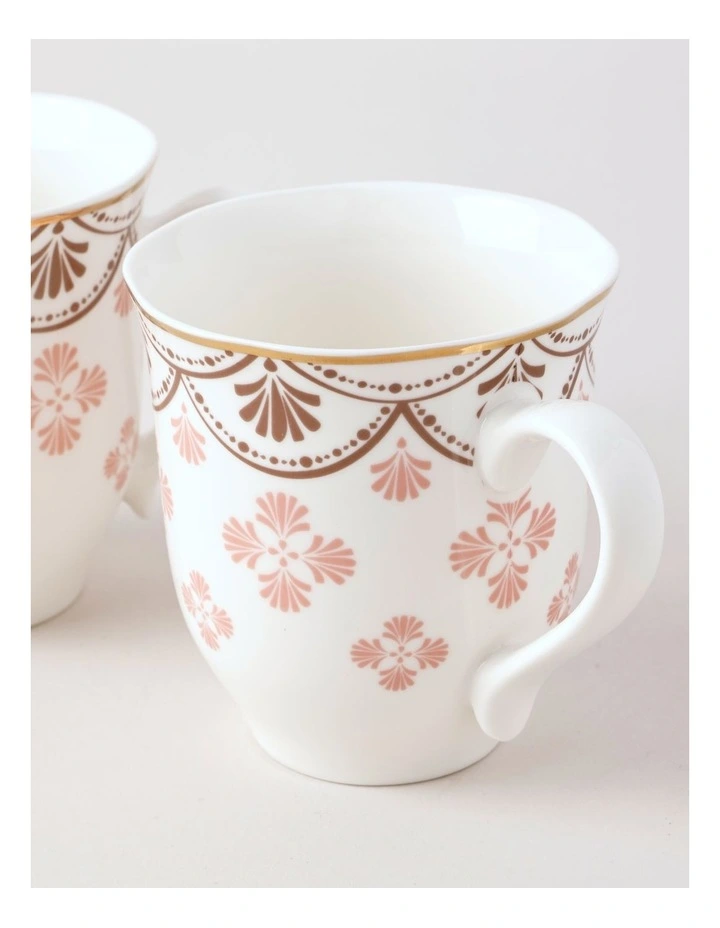 Cordelia Mug Set of Two in White/Pink image 3