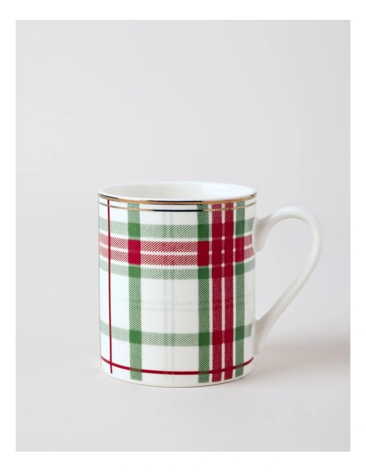 Christmas Tartan Mug Set of 2 in Multi image 2