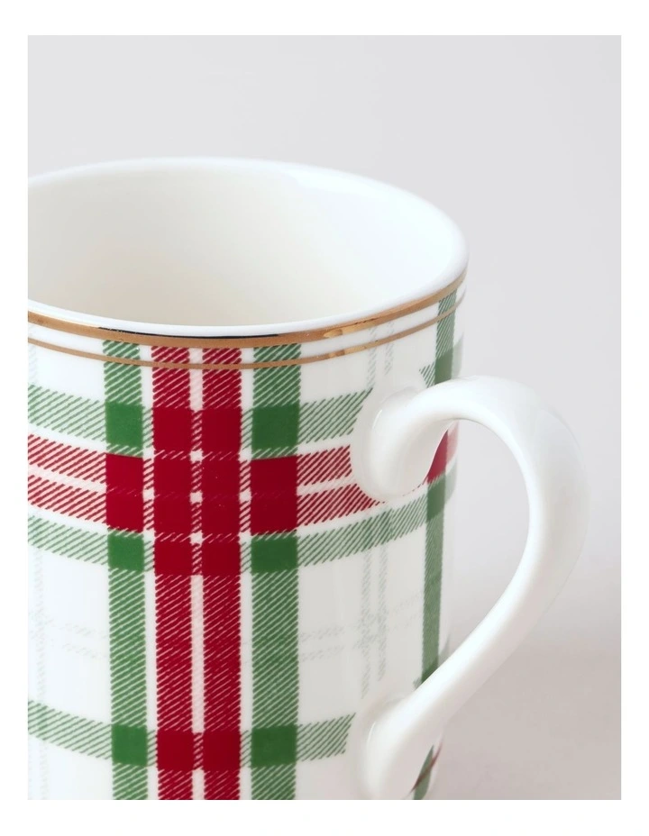 Christmas Tartan Mug Set of 2 in Multi image 3