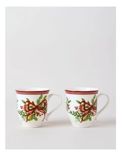 Traditional Christmas Mug Set of 2 in Multi