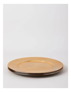 Gilded Charger Plate Set of 4 in Gold