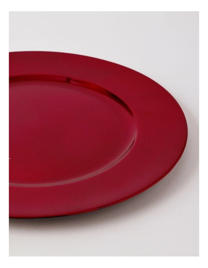 Crimson Charger Plate Set of 4 in Red image 3