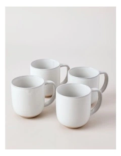 Elements Set of 4 Mugs in White