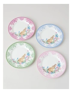 Easter Cake Plate Set of 4 in Multi