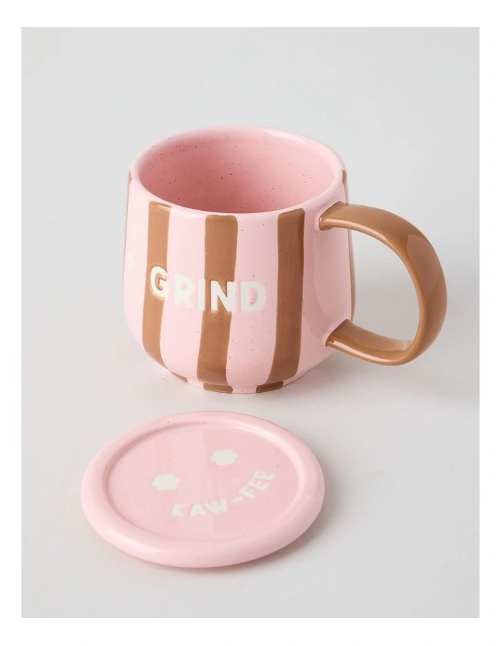 Rise   Grind Mug with Coaster in Pink and Tan image 4