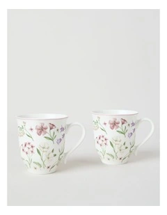 Botanical Floral Mug Set of 2 380ml