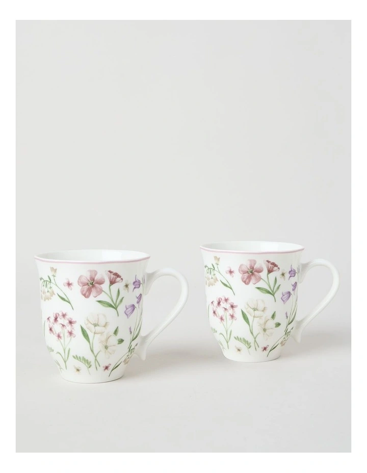 Botanical Floral Mug Set of 2 380ml image 1