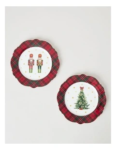 Christmas Tartan Side Plate Set of 2 21cm