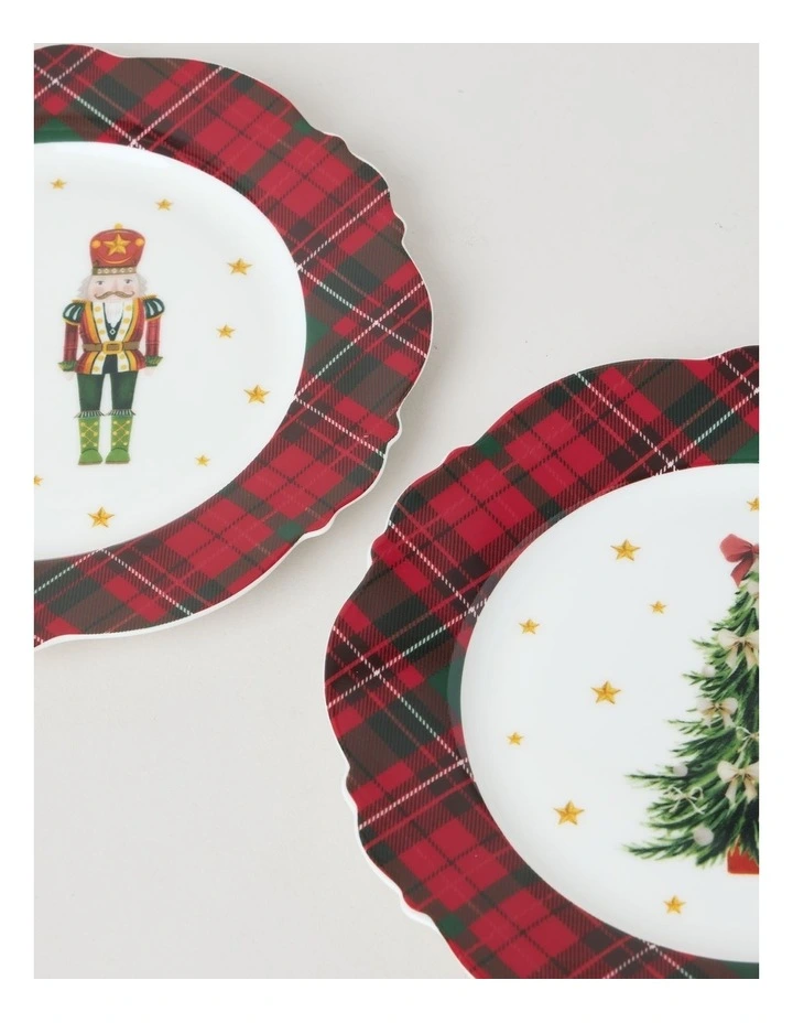 Christmas Tartan Side Plate Set of 2 21cm image 3