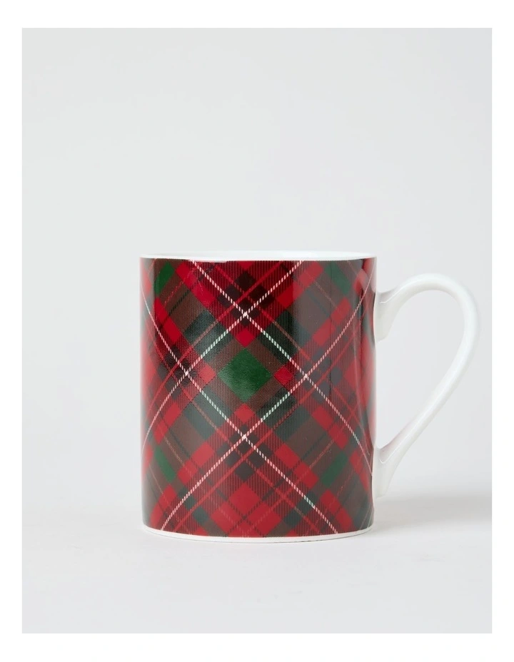 Christmas Tartan Mug Set of 2 in Red image 2
