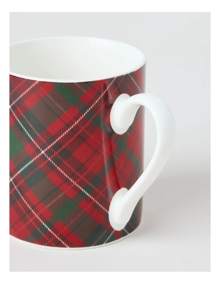 Christmas Tartan Mug Set of 2 in Red image 3