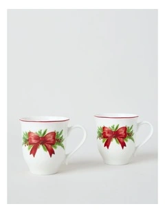 Christmas Wreath Mug Set of 2 380ml