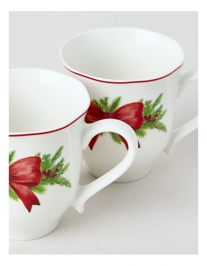 Christmas Wreath Mug Set of 2 380ml image 3