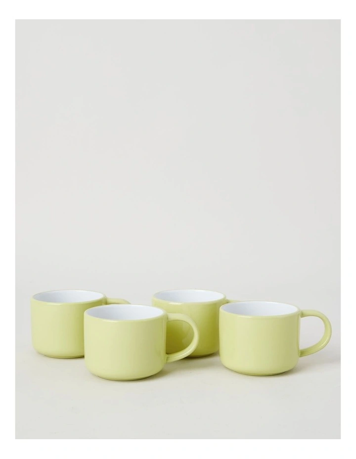 Two Tone Set of 4 Mugs in Yellow image 2