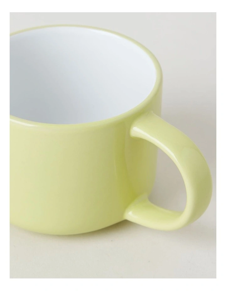 Two Tone Set of 4 Mugs in Yellow image 4