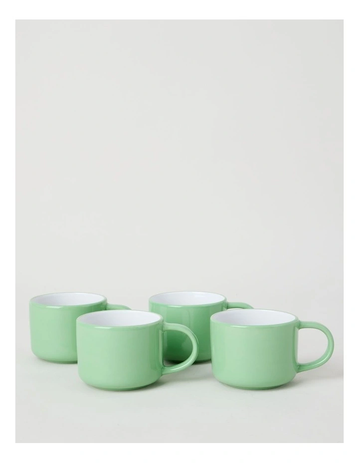 Two Tone Set of 4 Mugs in Green image 1
