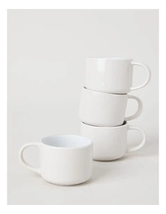 Two Tone Set of 4 Mugs in Cloud
