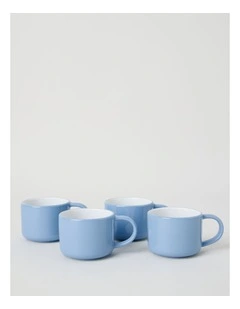 Two Tone Set of 4 Mugs in Blue
