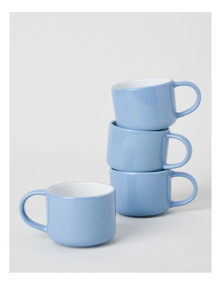 Two Tone Set of 4 Mugs in Blue image 3