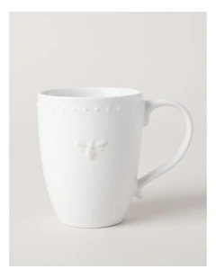 Embossed Honey Bee Mug 250ml in White