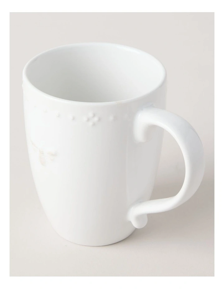 Embossed Honey Bee Mug 250ml in White image 2