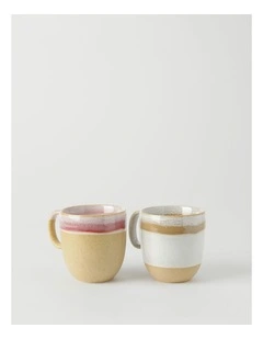 Esperance Wiped Edge Mug Bullet Set of 2 in White/Sand