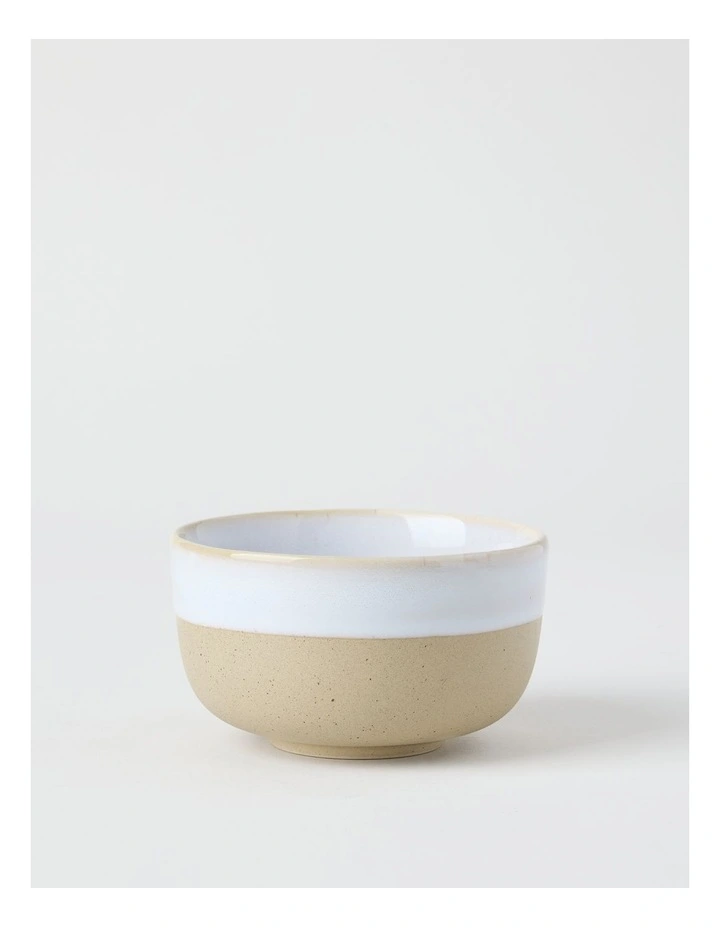 Esperance Rice Bowl 12cm with White and Sand Wiped Edge image 1