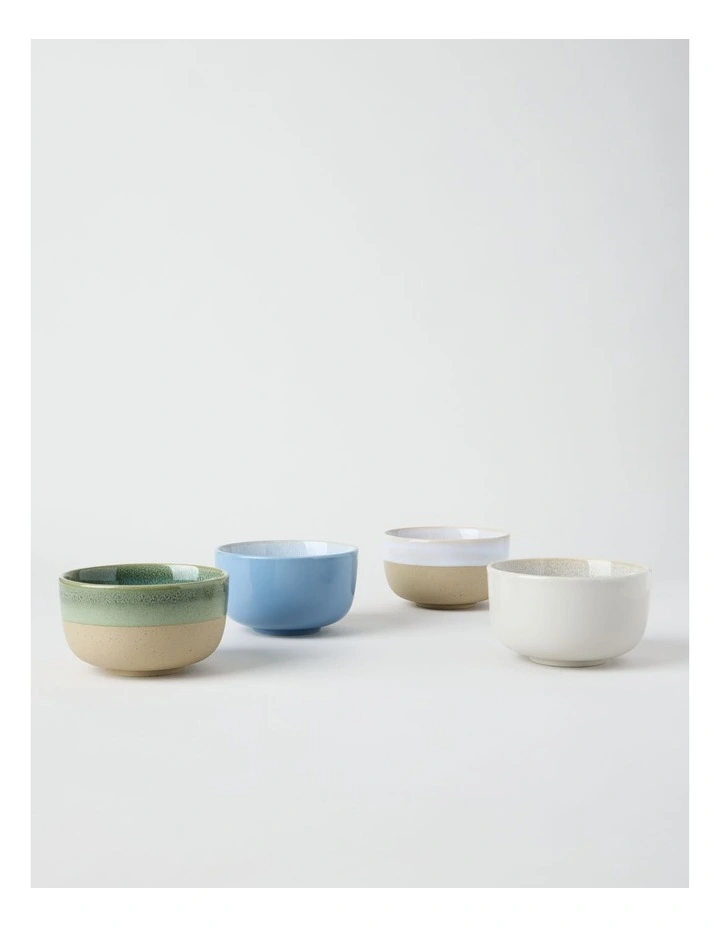 Esperance Rice Bowl 12cm with White and Sand Wiped Edge image 4