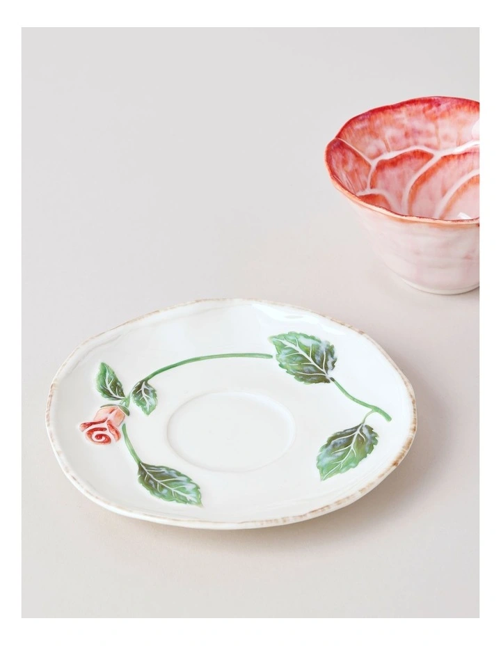 Garden Party Cup & Saucer Set in Red image 4