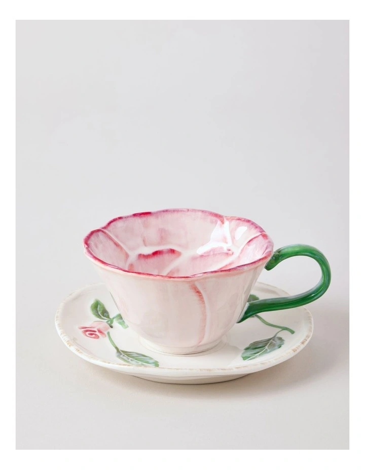 Garden Party Cup & Saucer Set in Pink image 1