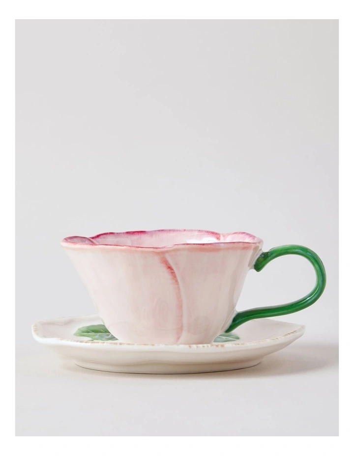 Garden Party Cup & Saucer Set in Pink image 3