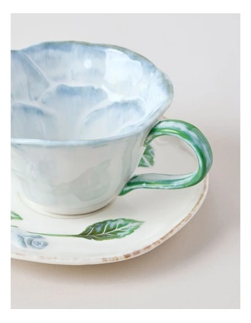 Garden Party Cup & Saucer Set in Blue