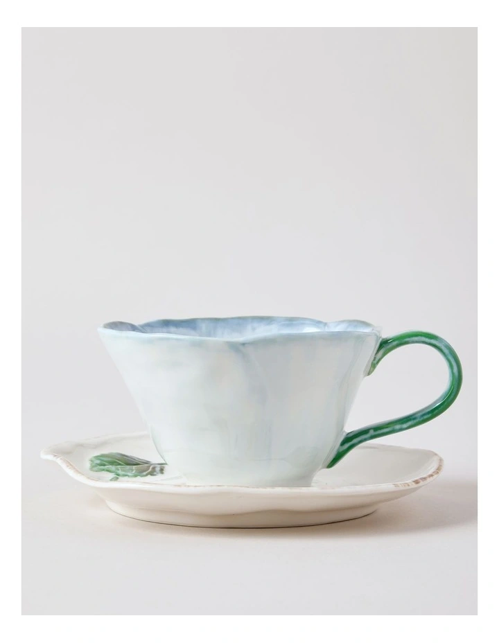 Garden Party Cup & Saucer Set in Blue image 3