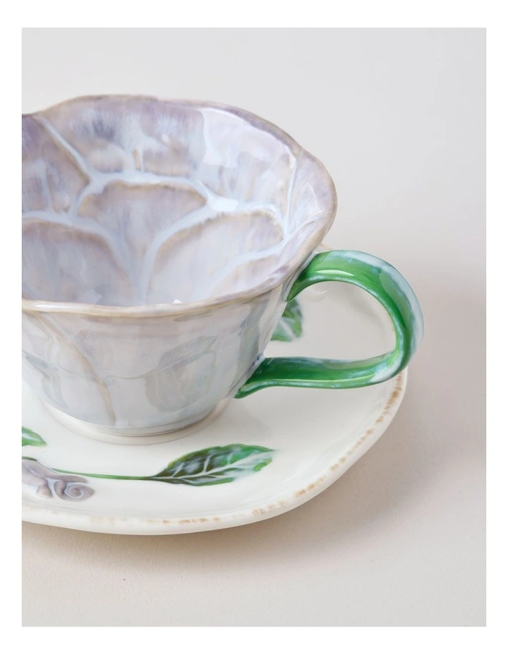 Garden Party Cup & Saucer Set in Purple image 2