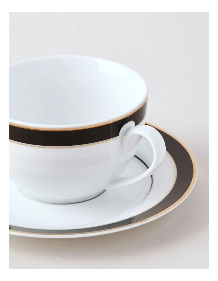 Monroe Cup & Saucer Set in Black/Gold image 2