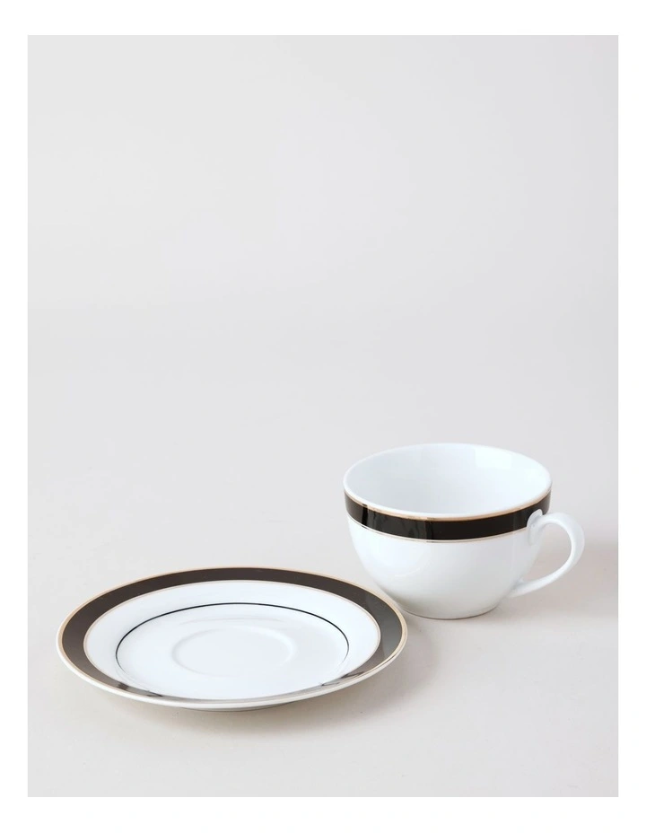 Monroe Cup & Saucer Set in Black/Gold image 3
