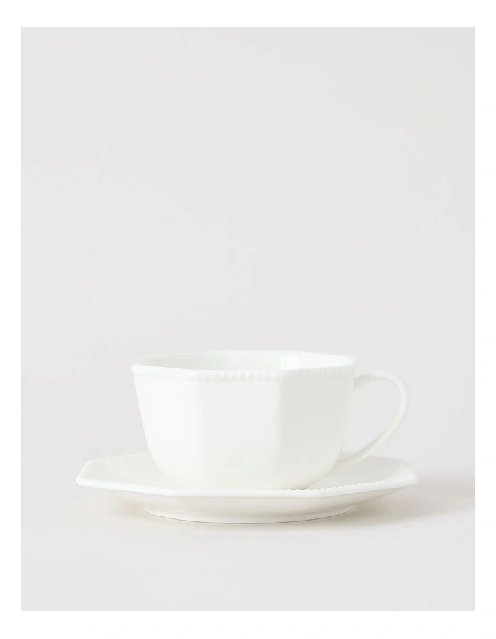 Alice Cup & Saucer Set in White image 1