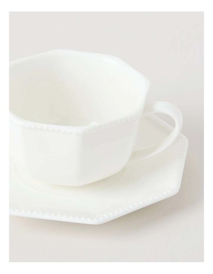 Alice Cup & Saucer Set in White image 2